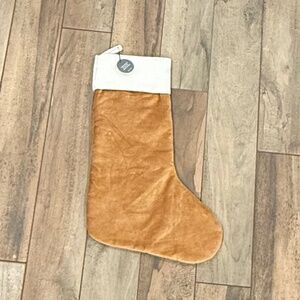 West Elm Large Velvet Stocking - Golden Oak